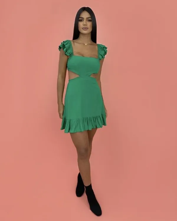 Vestido Andréia - Verde Bandeira