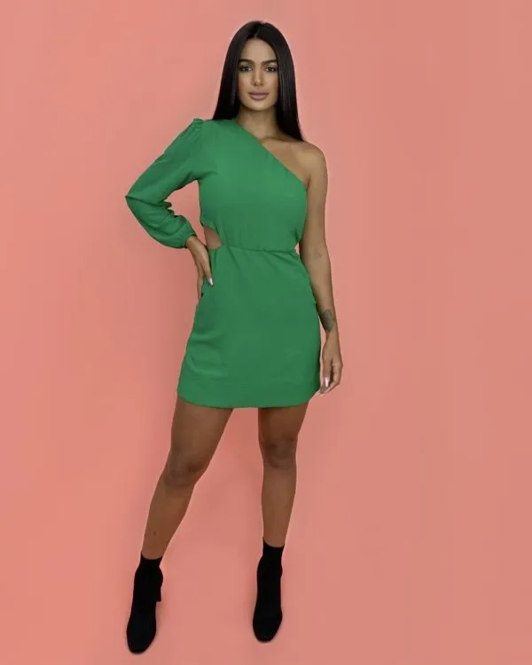 Vestido Luna em Duna - Verde Bandeira