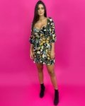 Vestido Tatiane – Floral Colorido Fundo Preto