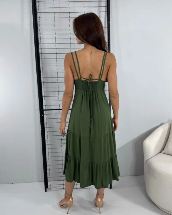 Vestido Madalena - Verde Militar