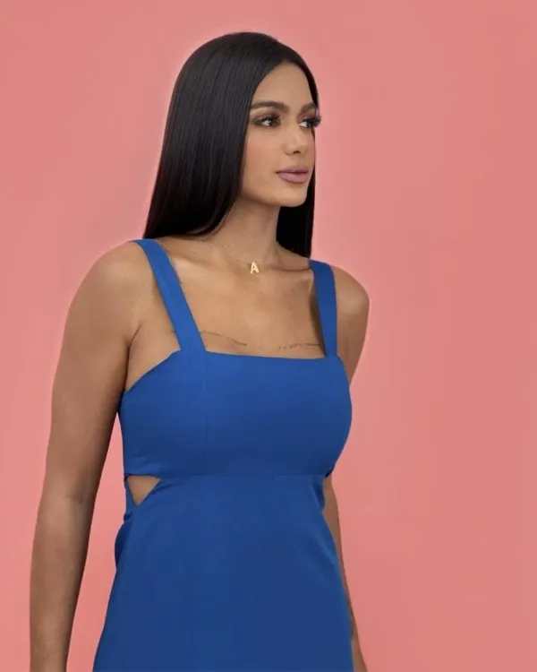 Vestido Lisa - Azul Petróleo