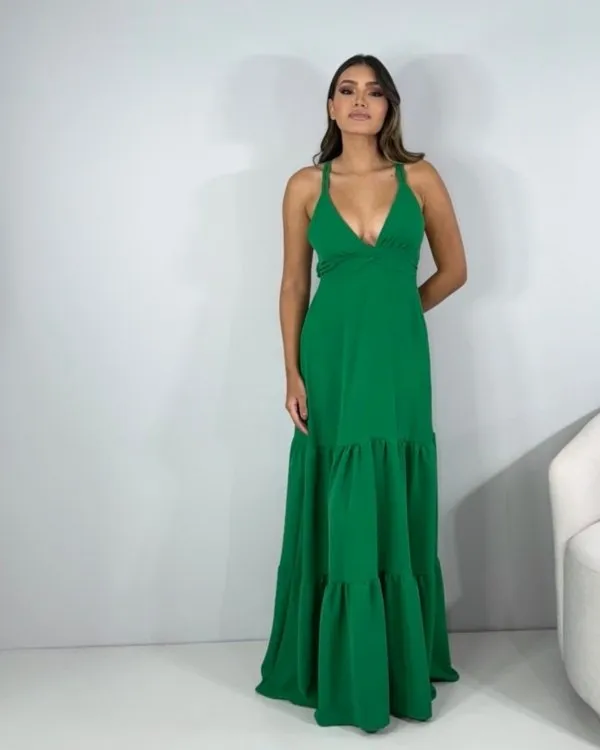 Vestido Noely - Verde Bandeira