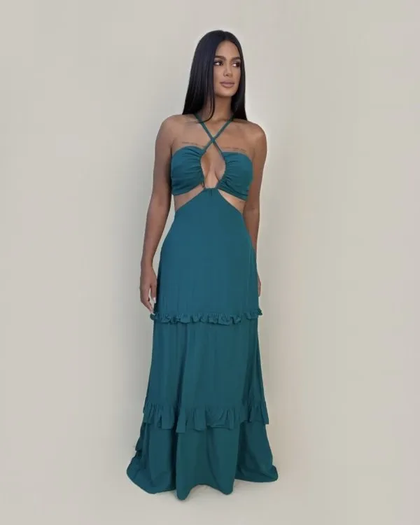Vestido Michelle - Verde Amazônia