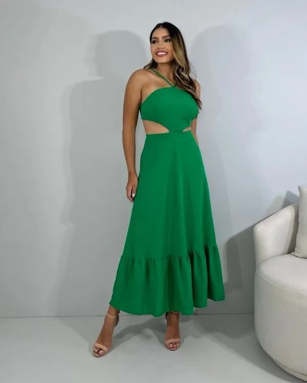 Vestido Aurora - Verde Bandeira