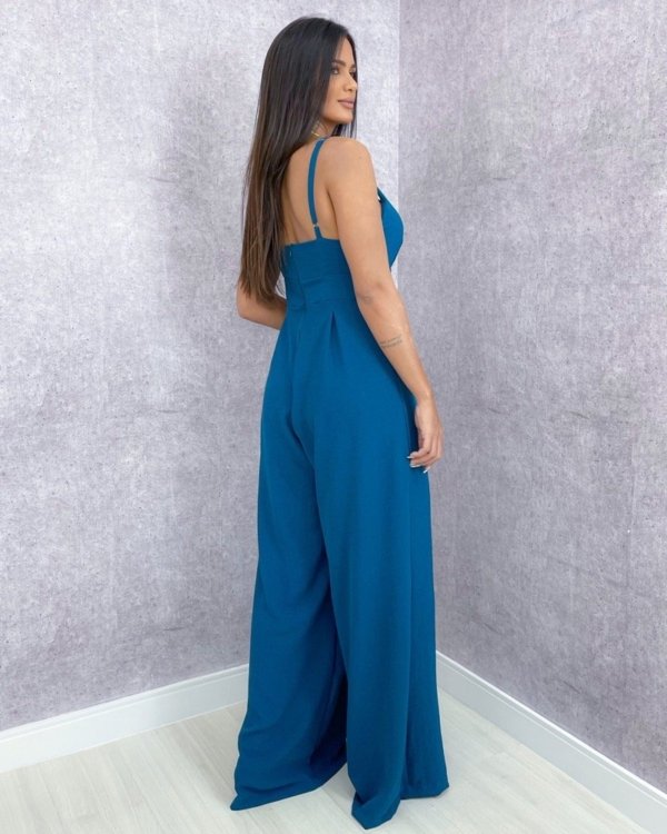 Macacão Ivete - Azul Petróleo