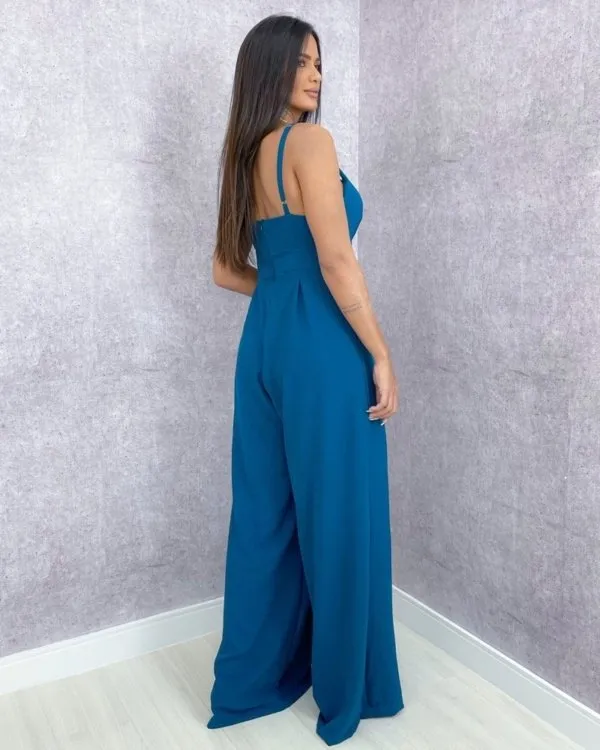 Macacão Ivete - Azul Petróleo