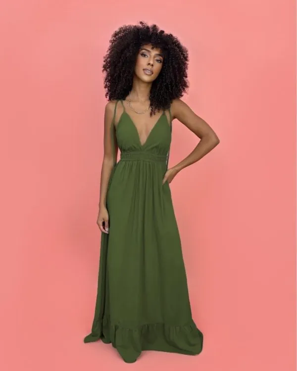 Vestido Valentina Longo - Verde Militar