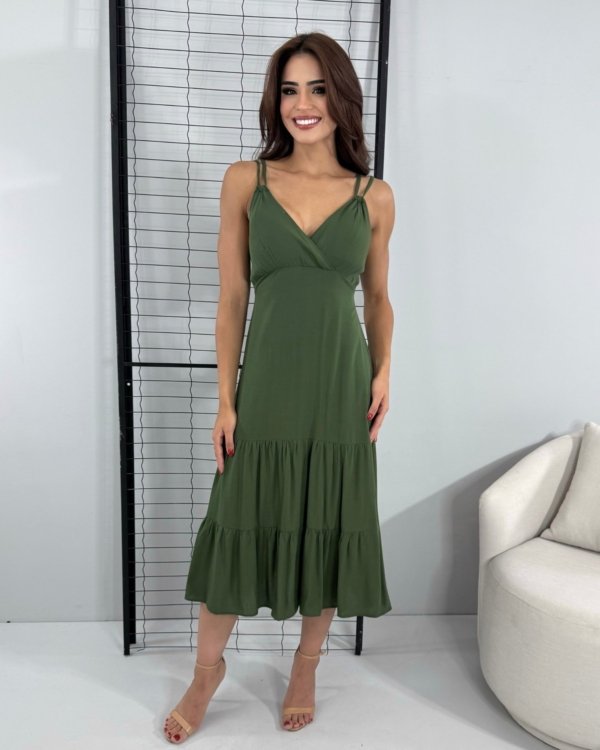Vestido Madalena - Verde Militar