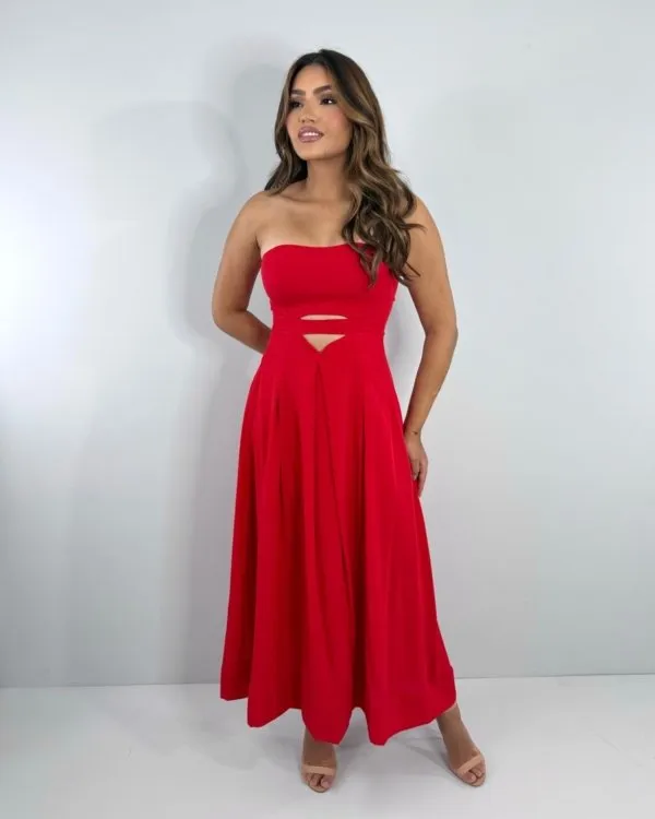 Vestido Maria Flor - Vermelho
