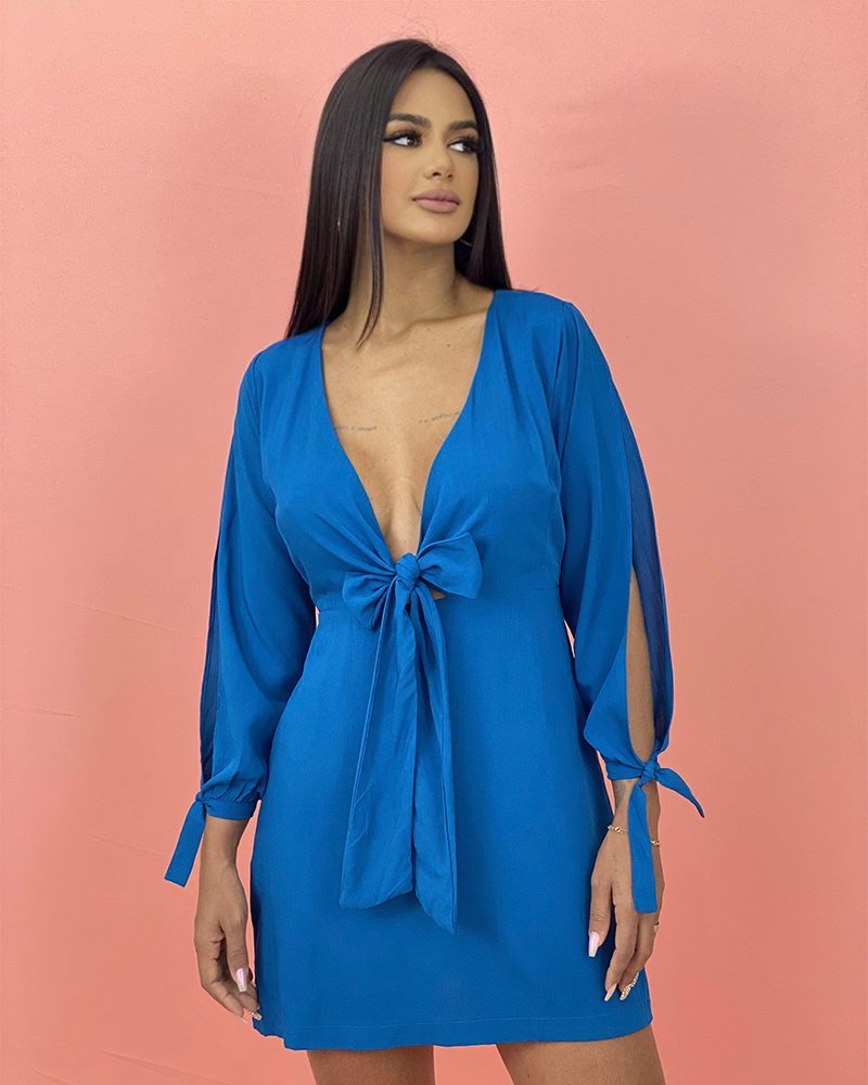 Vestido Marília - Azul Petróleo