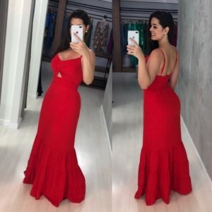 Vestido Jéssica Longo - Vermelho - Image 2