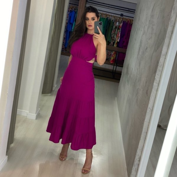 Vestido Estefane - Fúcsia