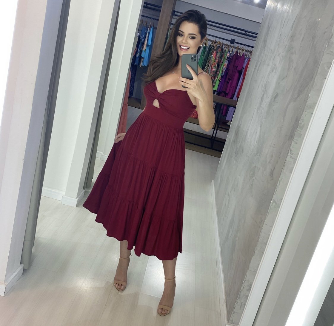 Vestido Jéssica Midi - Marsala - Image 3