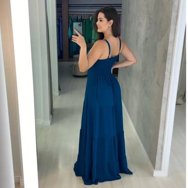 Vestido Camila - Azul Petróleo