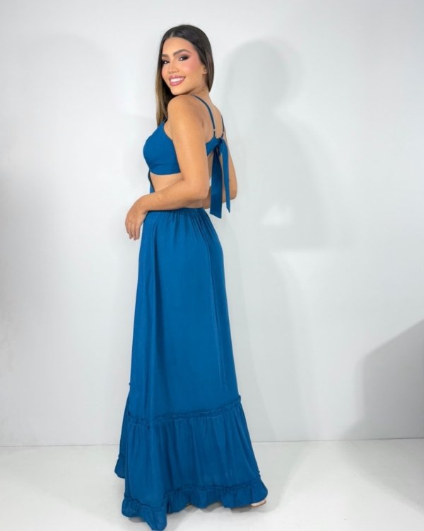 Vestido Launa - Azul Petróleo