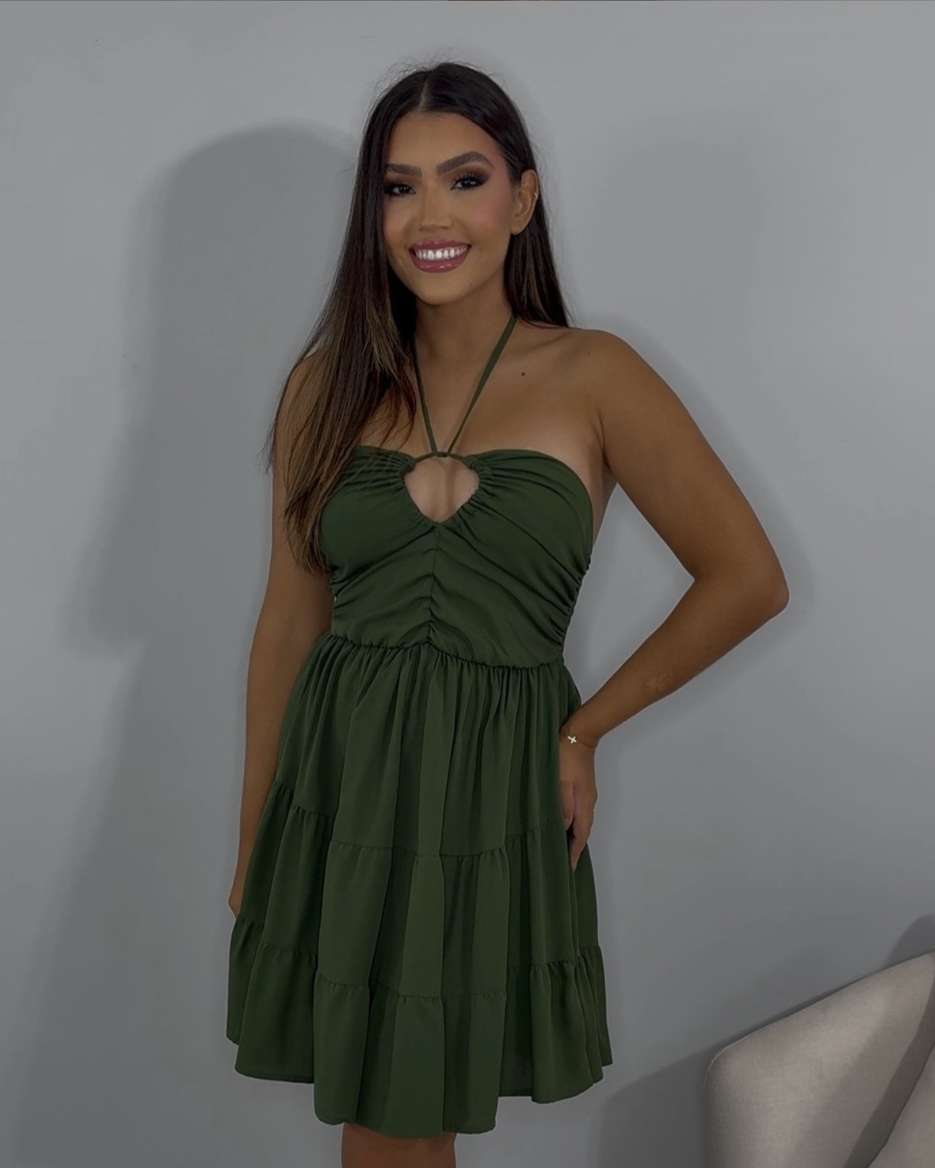 Vestido Sakura - Verde Militar - Image 1