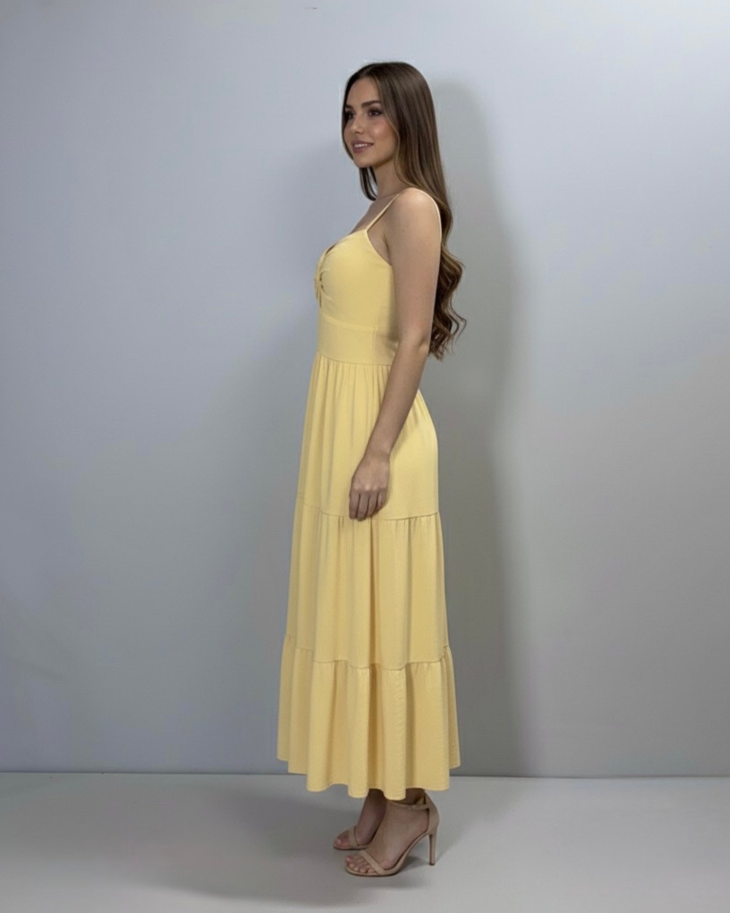 Vestido Jéssica Midi - Amarelo Claro - Image 4