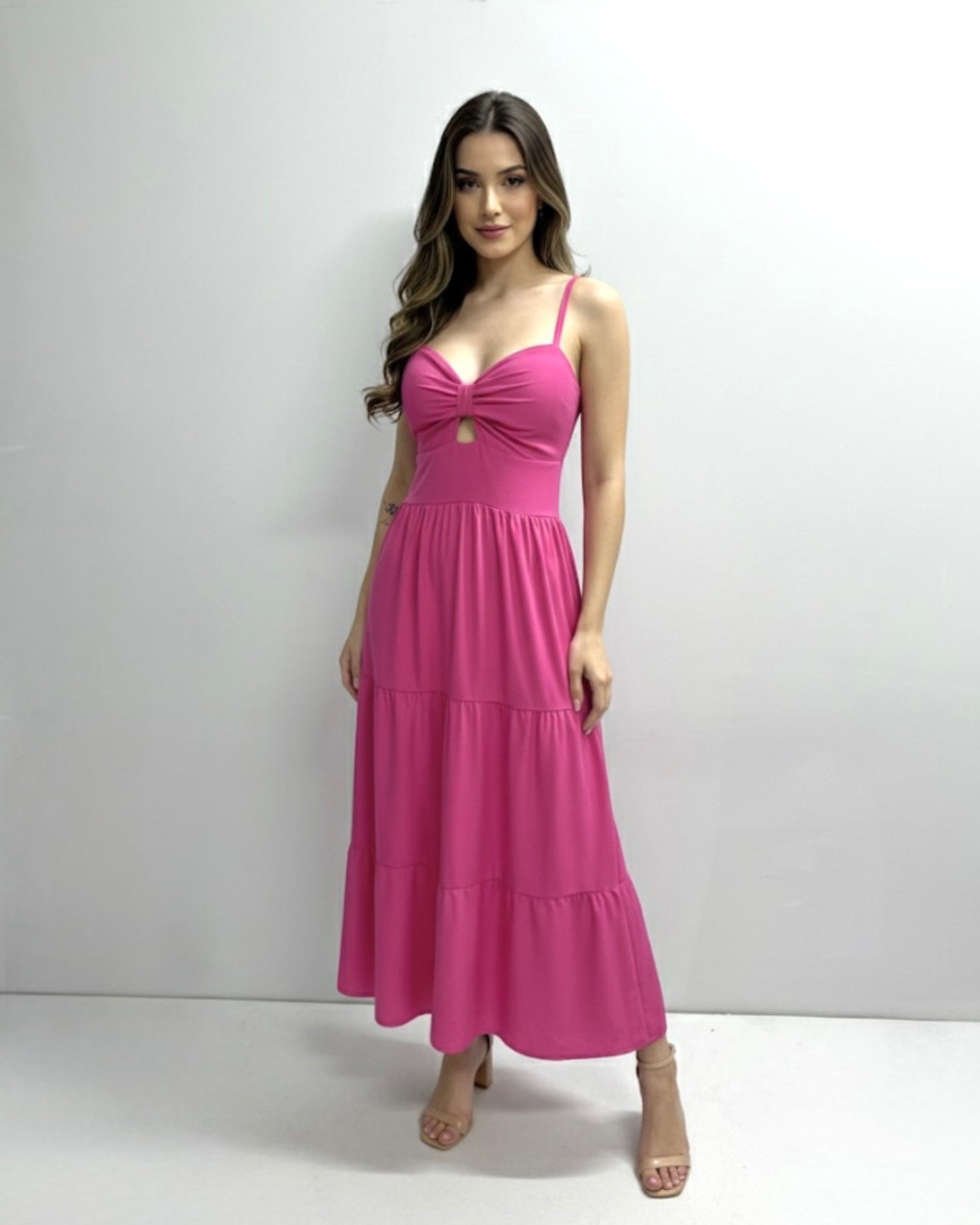 Vestido Jéssica Midi - Rosa Chiclete - Image 3