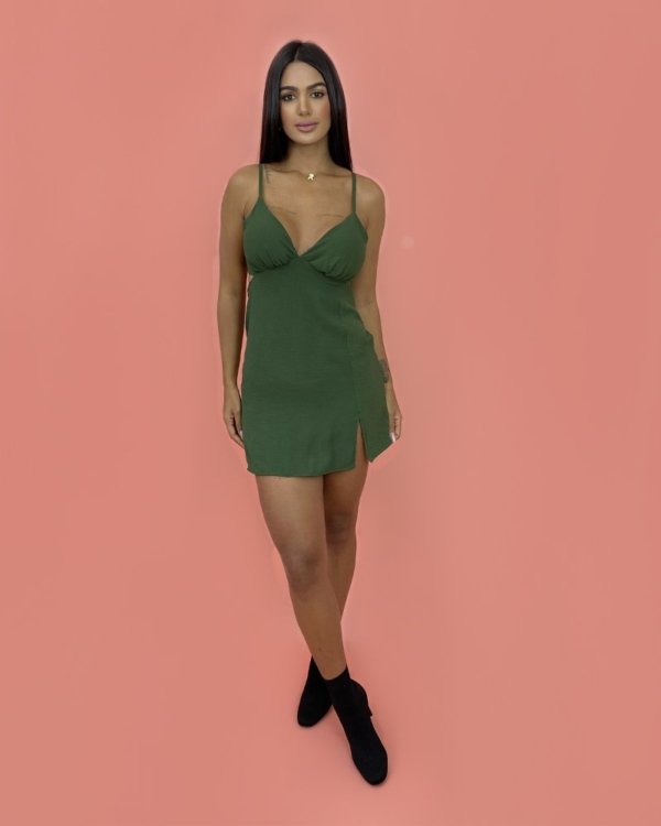 Vestido Elisângela - Verde Militar