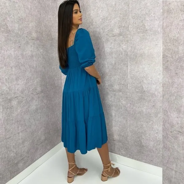 Vestido Juliana - Azul Petróleo