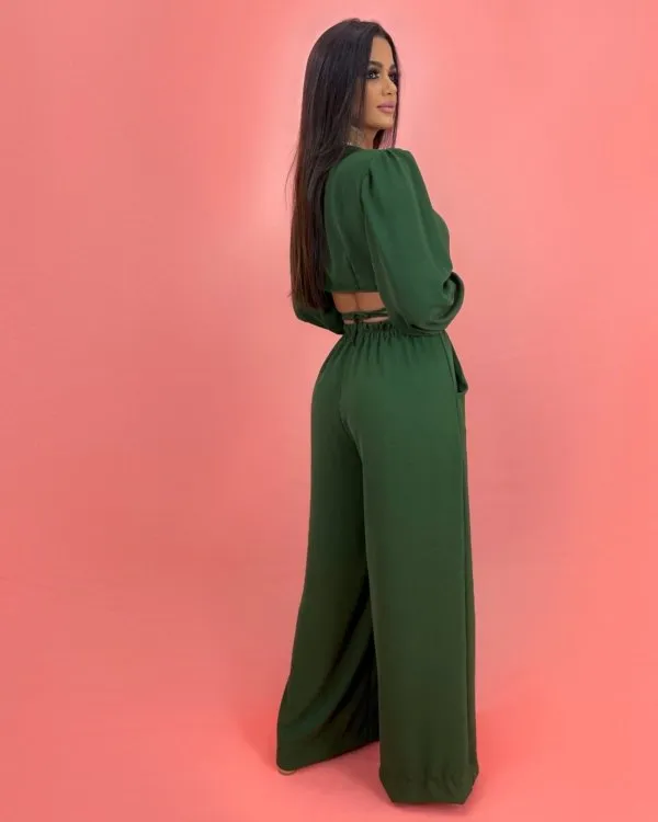 Conjunto Pantalona Simone - Verde Militar