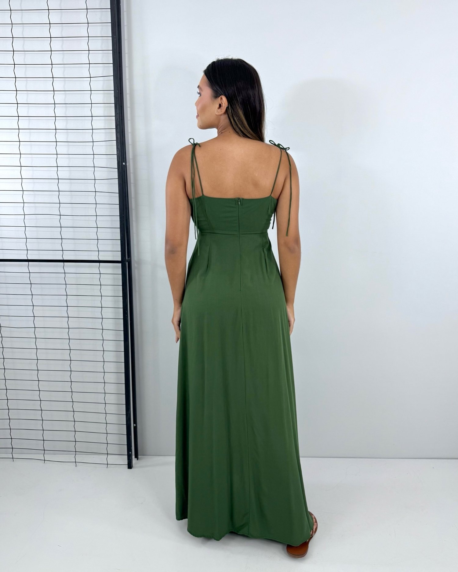 Vestido Drica Longo - Verde Militar - Image 4