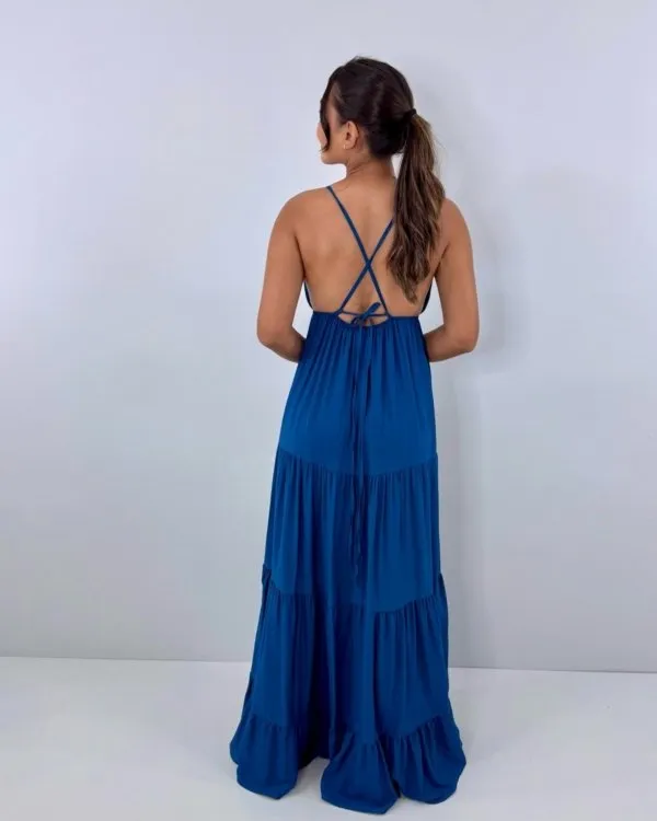 Vestido Sophia - Azul Petróleo