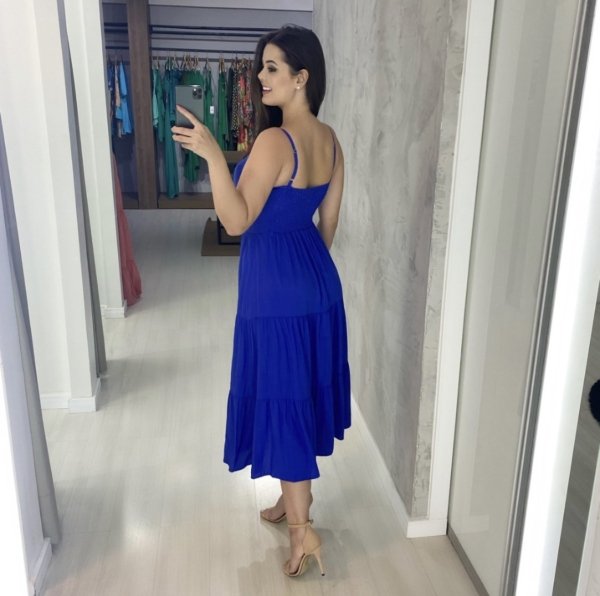 Vestido Jéssica Midi - Azul Royal
