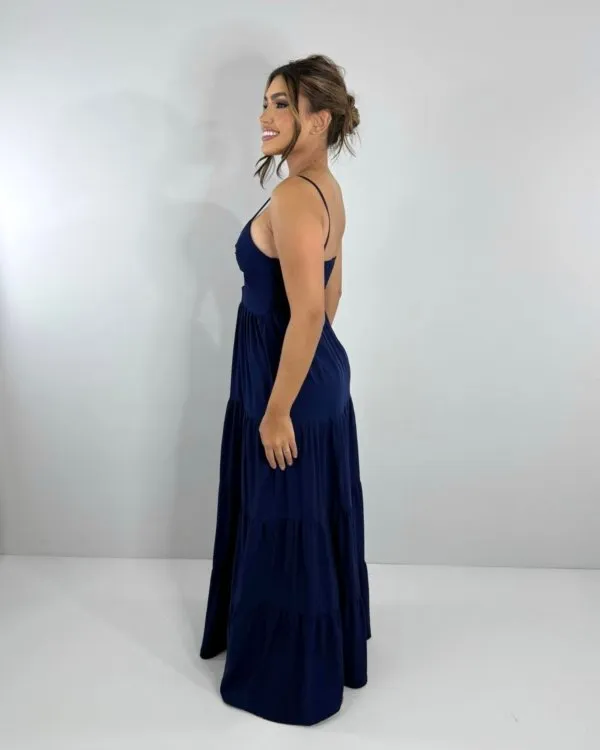 Vestido Cátia - Azul Marinho