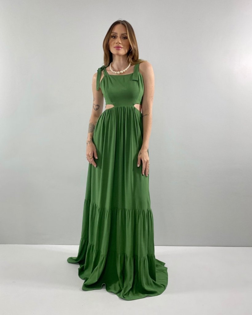 Vestido Pérola - Verde Militar