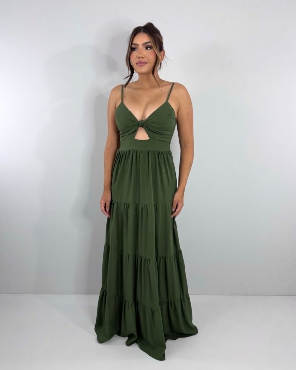 Vestido Cátia - Verde Militar