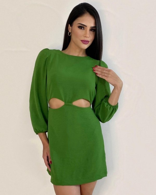 Vestido Tainara - Folhagem