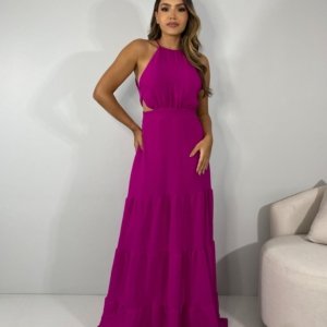 Vestido Estefane Longo - Fúcsia - Image 1