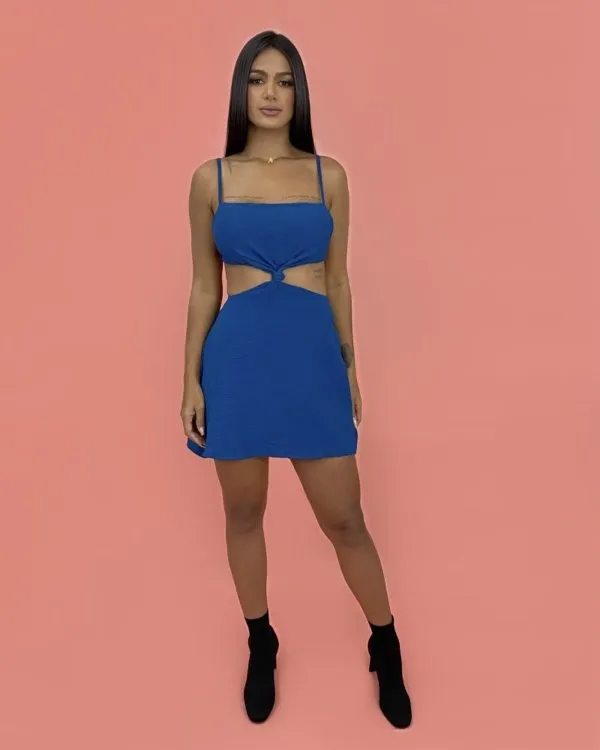 Vestido Cleo - Azul Petróleo