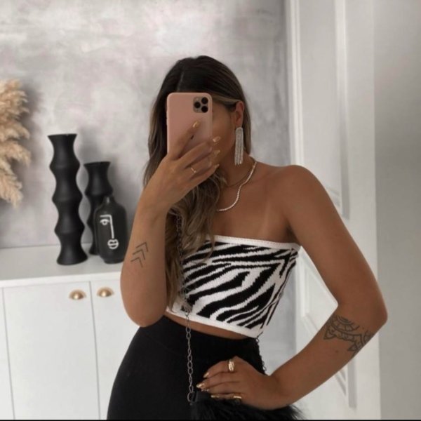 Cropped Faixa em Tricot - Estampas