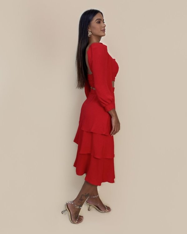 Saia Olga em Duna - Vermelho