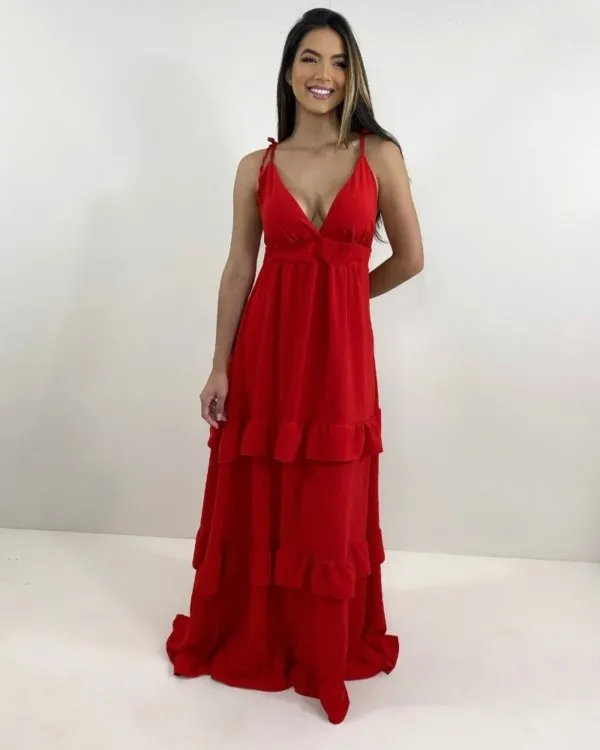 Vestido Elsa - Vermelho