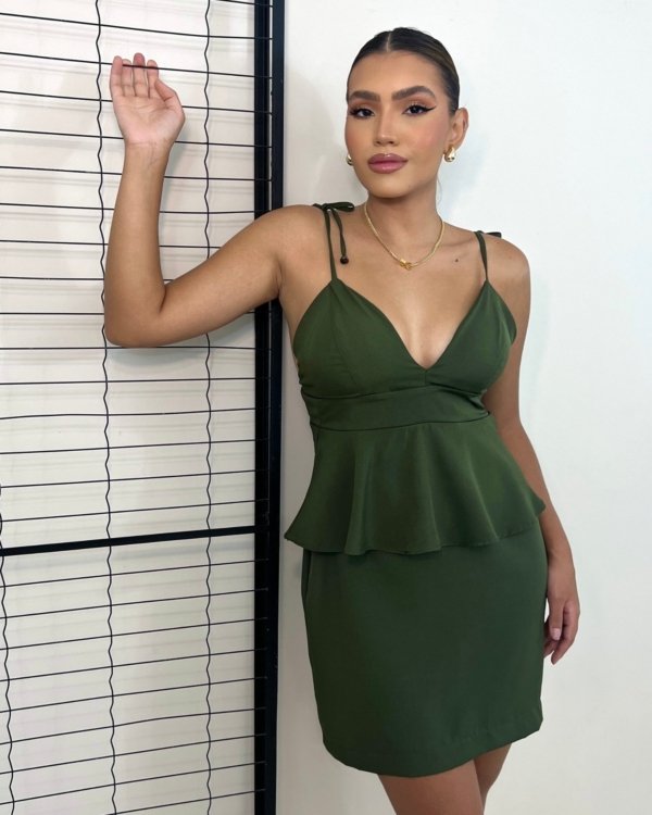 Vestido Cecília - Verde Militar