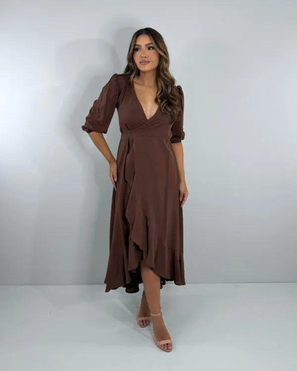 Vestido Berenice - Marrom