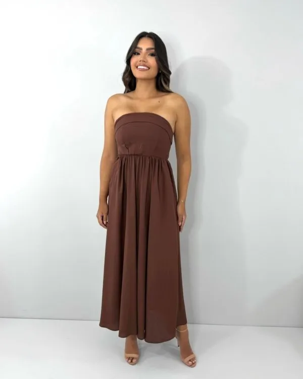 Vestido Perla - Marrom