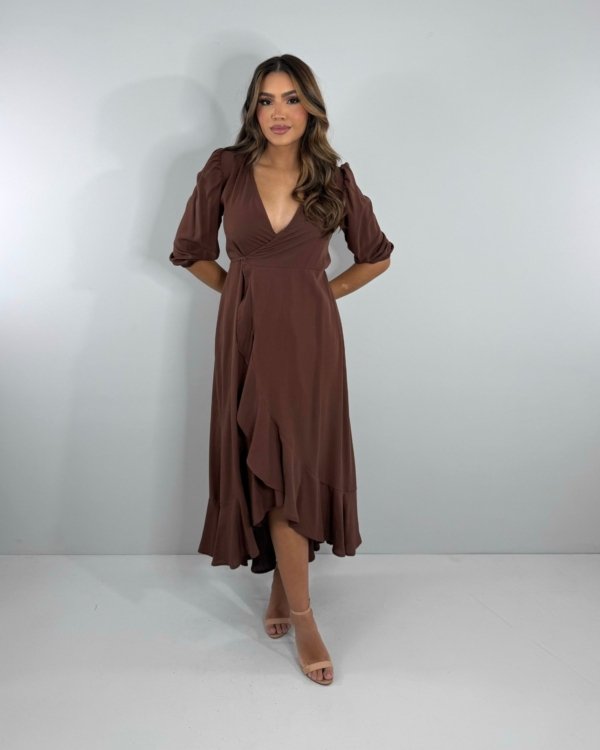 Vestido Berenice - Marrom