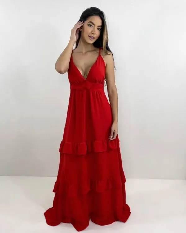 Vestido Elsa - Vermelho