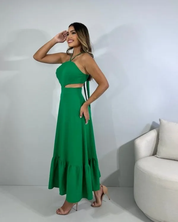 Vestido Aurora - Verde Bandeira