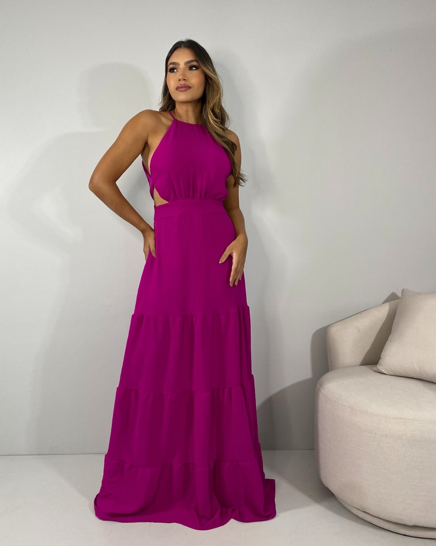 Vestido Estefane Longo - Fúcsia - Image 3