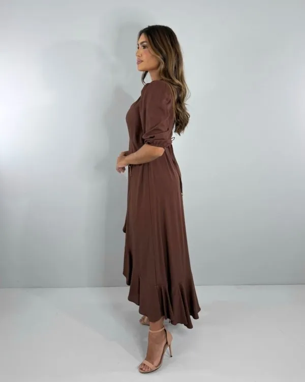 Vestido Berenice - Marrom
