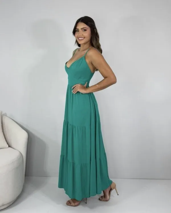 Vestido Helô - Turquesa