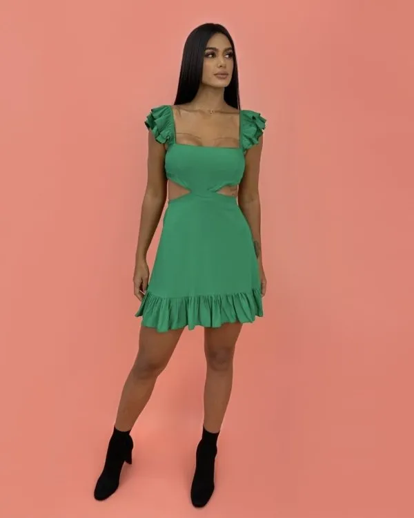 Vestido Andréia - Verde Bandeira