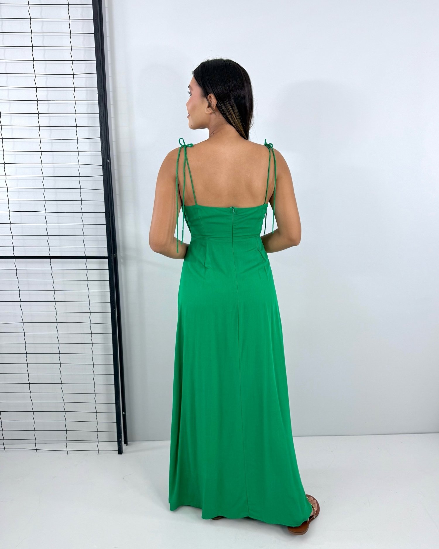 Vestido Drica Longo - Verde Bandeira - Image 4