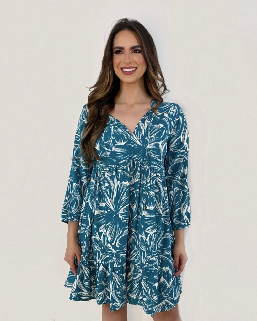 Bata Janine - Estampado Fundo Azul