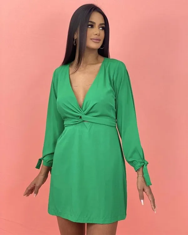Vestido Marília - Verde Bandeira